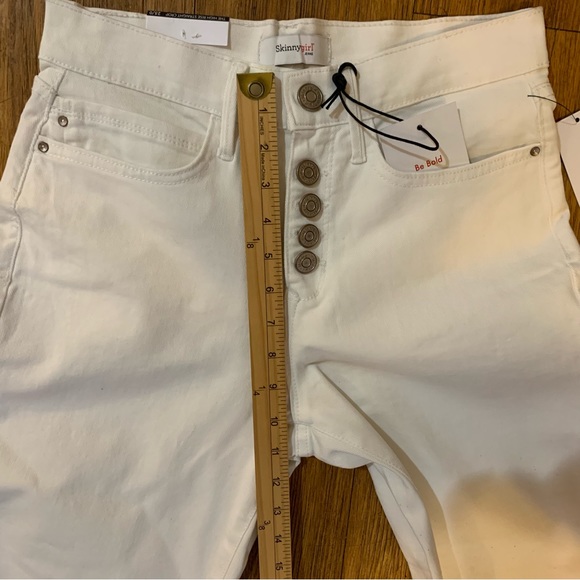NEW SKINNY GIRL High Rise Straight Leg Ankle Crop Jeans White. SZ 25 - Picture 5 of 11